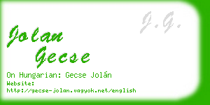 jolan gecse business card