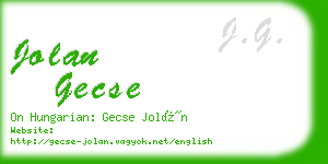 jolan gecse business card